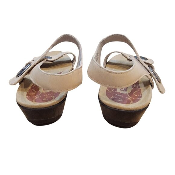 Propet Tan Leather Comfort Sandals Size 7.5 | Hook & Loop Strap | Low Wedge - Picture 5 of 10